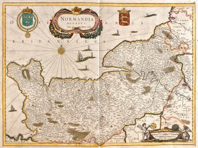 Map of the Duche of Normandy (France) (etching 作者 弗雷德里克·德·威特