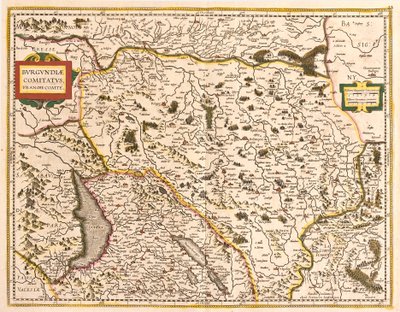 Map of the Franche Comte (France) (etching 作者 弗雷德里克·德·威特