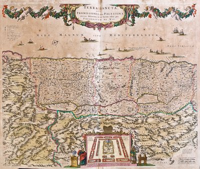 圣地地图（以色列、巴勒斯坦）（蚀刻版） 作者 弗雷德里克·德·威特