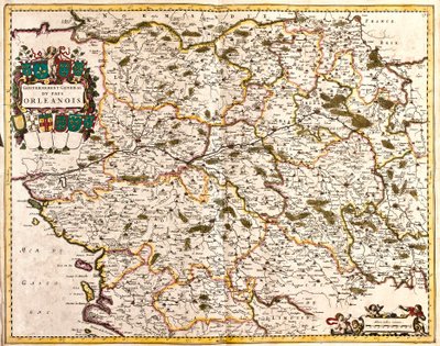 奥尔良国家（法国）总政府地图（蚀刻画 作者 弗雷德里克·德·威特