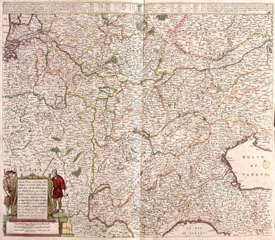 Map of the region of the chain of the Alps (France, Italy, Germany) (etching 作者 弗雷德里克·德·威特