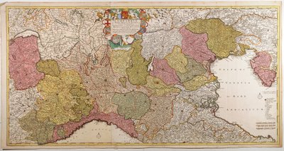 意大利北部。地图由Frederik de Wit绘制，阿姆斯特丹，铜版画。1705 作者 弗雷德里克·德·威特
