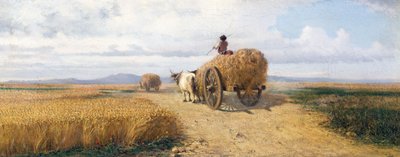麦田，约 1868 年，费德里科·罗萨诺 (1835-1912) 作画，布面油画，30x73 厘米 作者 弗雷德里科·罗萨诺（Frederico Rossano）