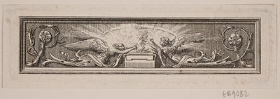 带有祭坛和两个天使的装饰品 作者 Frederik Ludvig  Bradt