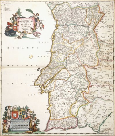 地图显示葡萄牙，约1680年 作者 弗雷德里克·德·威特