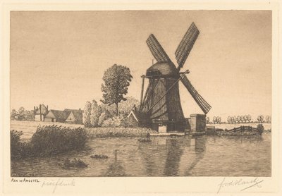 Aan de Angstel（实物上的原标题） 作者 Frederik van der Harst（艺术家签名）