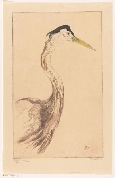 苍鹭 作者 Frederika Henriëtte Broeksmit（艺术家签名）