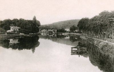 Bougival (Yvelines - 78 - Ile de France): 20世纪初从人行桥上看到的塞纳河岸(黑白照片) 作者 法国摄影师