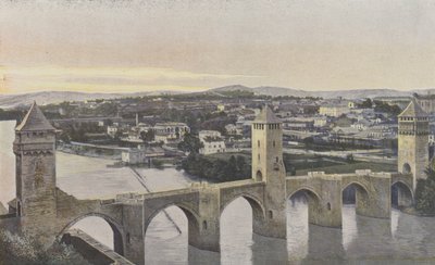 卡奥尔，Pont Valentre和Lot的银行观点 作者 法国摄影师