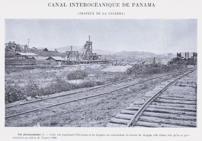 巴拿马大洋运河，La Culebra 工程（黑白照片） 作者 法国摄影师
