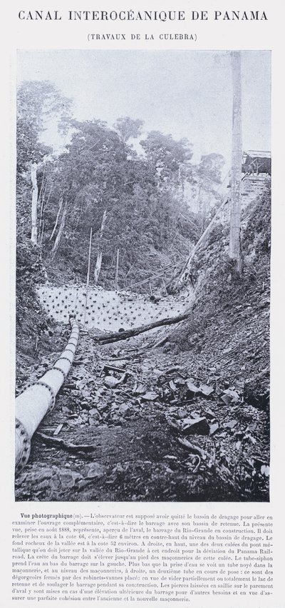 巴拿马大洋运河，La Culebra 工程（黑白照片） 作者 法国摄影师