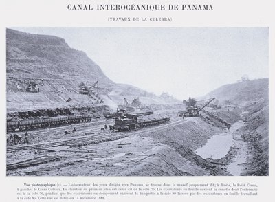 巴拿马大洋运河，La Culebra 工程（黑白照片） 作者 法国摄影师