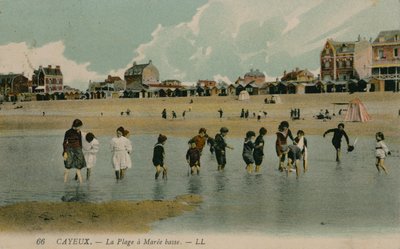Cayeux，海滩低Maree。明信片感觉是1913年7月27日。 作者 法国摄影师