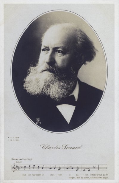 Charles Gounod，法国钢琴家和作曲家（黑白照片） 作者 法国摄影师