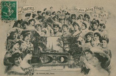 沙特尔，该地区最漂亮的女孩。明信片于1913年寄出。 作者 法国摄影师