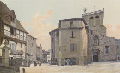 Courpiere，教堂，正面O和广场 作者 法国摄影师