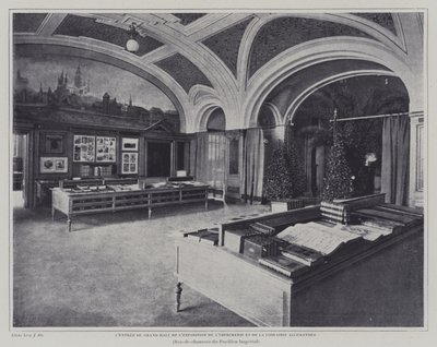 Entrance to the grand hall of the exhibition of printing and books in the German pavilion at the Exposition Universelle 1900, Paris (b/w photo) 作者 法国摄影师