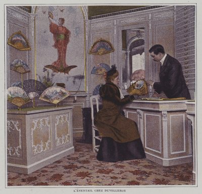 Fans at Duvelleroy, Paris (colour photo) 作者 法国摄影师