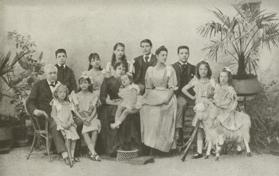 费迪南德·德·莱塞普斯和他的妻子和孩子（黑白照片） 作者 法国摄影师
