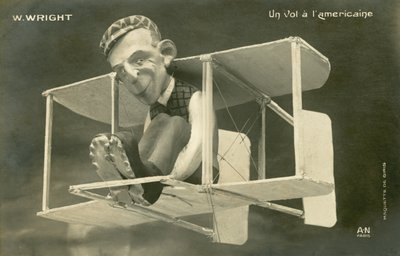 Figurine of Wilbur Wright in a plane (litho) 作者 法国摄影师