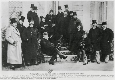1890年，Edmond Huot de Goncourt花园里的小组 作者 French Photographer