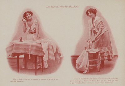 Petites Parisiennes（即巴黎的年轻工作女孩）的插图（黑白照片） 作者 法国摄影师