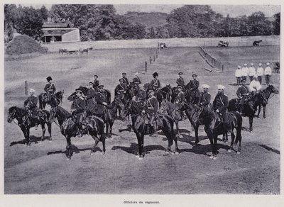 LArmee Russe: Officiers du regiment (b/w photo) 作者 法国摄影师