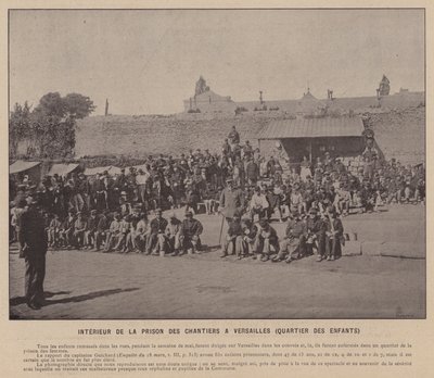 巴黎公社，室内 De La Prison Des Chantiers A Versailles，儿童区（黑白照片） 作者 法国摄影师