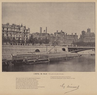 巴黎公社，市政厅，从 Pont d