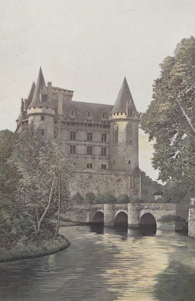 La Rochefoucauld，Chateau，视图取自Tardoire的河岸 作者 法国摄影师