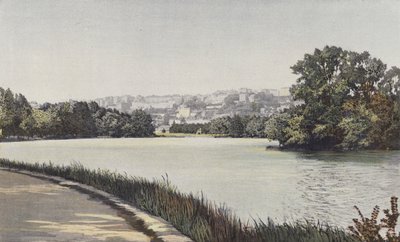 里昂，Coteau de la Croix-Rousse，在Tete-dOr公园湖畔拍摄的视图 作者 法国摄影师