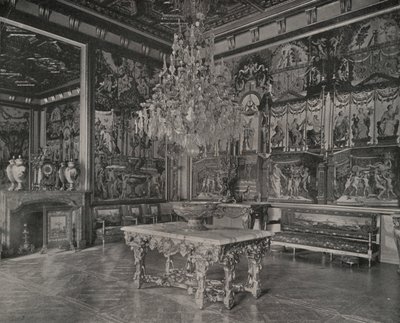 Palace of Fontainebleau, Reception Salon (b/w photo) 作者 法国摄影师