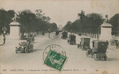 巴黎 - 香榭丽舍大道。明信片于1913年寄出。 作者 法国摄影师