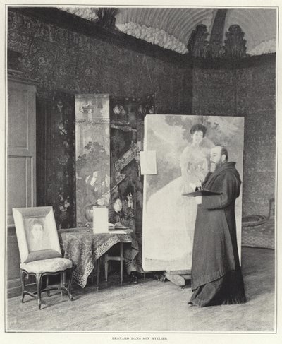 Paul-Albert Besnard在他的工作室里 作者 法国摄影师