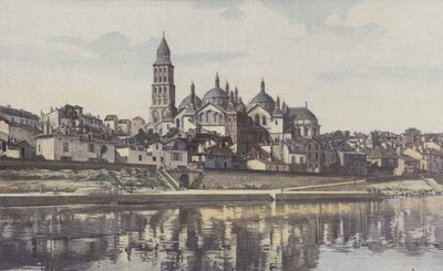 Perigueux，Cathedrale圣徒前面，从小岛岸采取的看法 作者 法国摄影师
