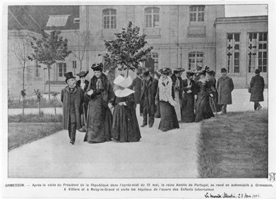 葡萄牙女王艾米丽访问奥尔梅森结核病医院，插图来自&39;Le Monde Illustre&39;，1903年5月23日 作者 法国摄影师