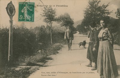 法德边境纪念品。明信片于1913年寄出。 作者 法国摄影师