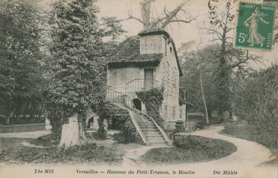 Hameau de la reine的工厂是一个质朴的度假胜地，位于Petit Trianon附近的凡尔赛宫公园内为Marie Antoinette建造。明信片于1913年寄出。 作者 法国摄影师