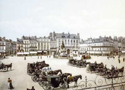 圣女贞德雕像，Place du Martroi，奥尔良，酒吧。 c.1900 作者 法国摄影师