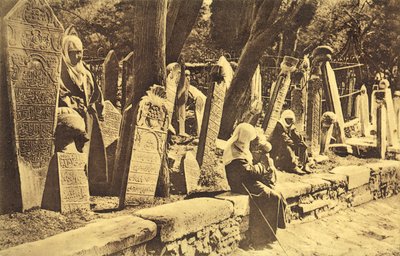 土耳其公墓，伊斯坦布尔（黑白照片） 作者 法国摄影师