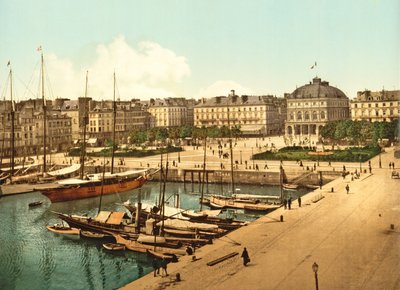 La Place Gambetta从码头区，勒阿弗尔，酒吧的视图。 1890-1900 作者 法国摄影师