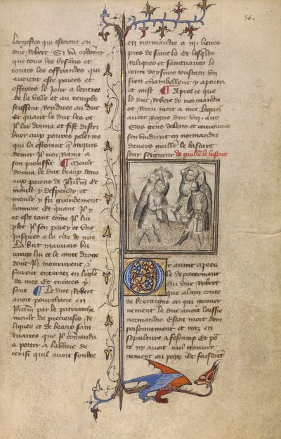 Wankelin de Ferreres和Hugo de Montfort之间的战斗，约1400-15（羊皮纸上的蛋彩和金箔）。 作者 法语学校