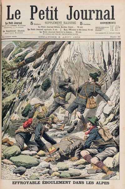 一个令人震惊的岩石落在蒂罗尔，插图来自&39;Le Petit Journal&39;，1906年8月5日 作者 French School