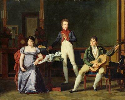 音乐家和他的家人，可能是Fernando Sor（1778-1839） 作者 法语学校