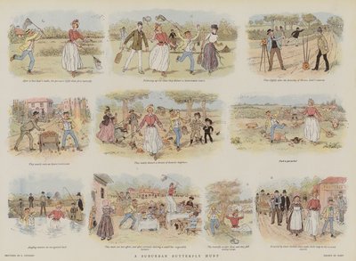 A Suburban Butterfly Hunt (chromolitho) 作者 法语学校