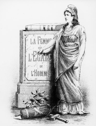 1881年，巴黎的Lemercier＆Co。公司印制了一个女人等于男人 作者 法语学校