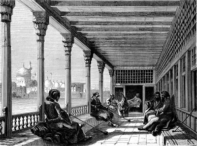 A cafe on the banks of the Tigris, Baghdad (engraving) 作者 法语学校