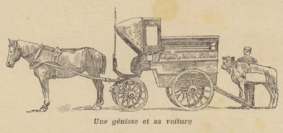 A heifer being loaded into a wagon (litho) 作者 法语学校