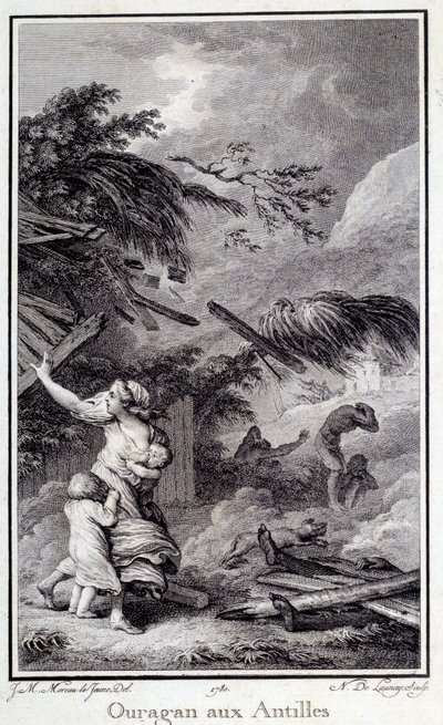 A hurricane in the West Indies. Engraving of 1780 Chartres, Museum of Fine Arts 作者 法语学校