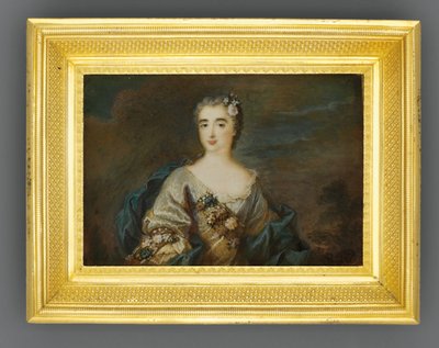 一位名叫路易丝·珍妮·德·杜尔福特（Louise-Jeanne de Durfot）的女士，公爵夫人玛莎琳与德拉迈耶拉伊，约1750年（象牙上的水彩画） 作者 法语学校